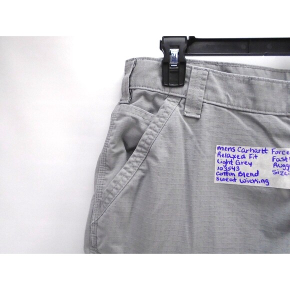 Carhartt Broxton Force Cargo Shorts Mens 38 Gray Relaxed Fit Ripstop Workwear - Picture 4 of 11